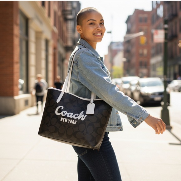 Coach Handbags - Coach City Tote Bag With Coach Logo NWT